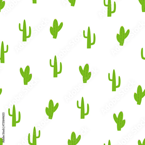 Seamless pattern with succulent cactus. Vector illustration with desert plant background wallpaper.