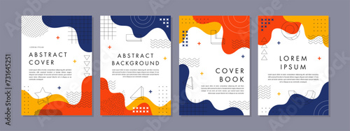 Set of abstract geometric memphis templates. Universal cover Designs for Annual Report, Brochures, Flyers, Presentations, Leaflet, Magazine