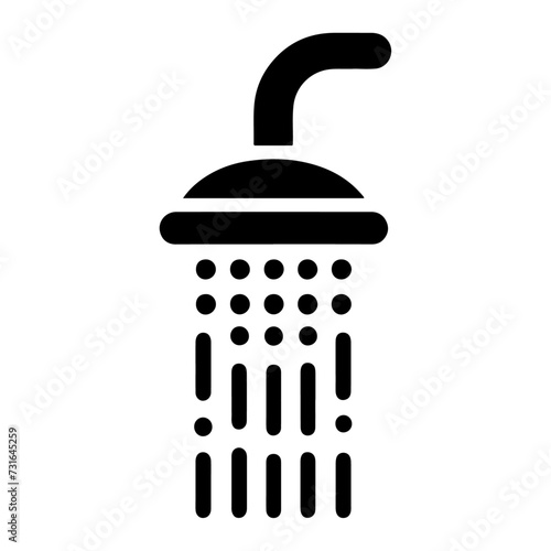 minimal Shower head icon, symbol, clipart, black color silhouette