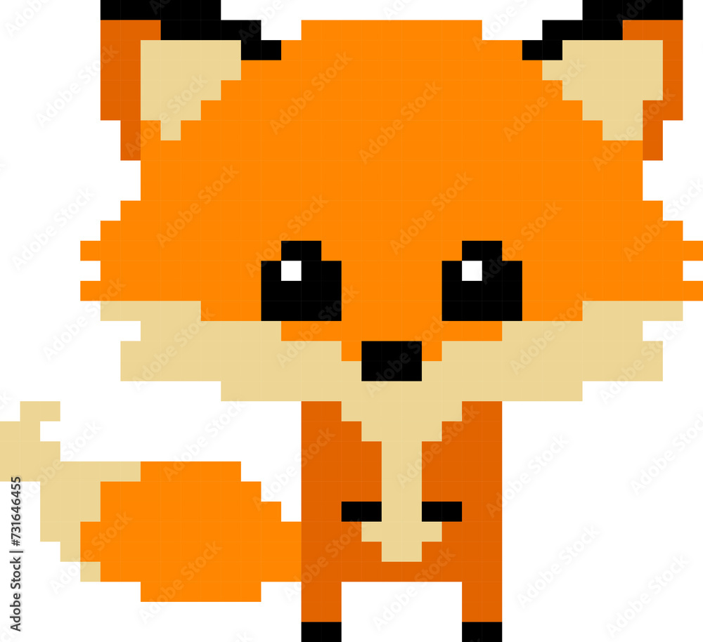 Orange Dog cartoon icon in pixel style Orange Dog cartoon icon in pixel style