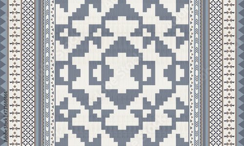 Navajo tribal vector seamless pattern. Native American ornament. Ethnic South Western decor style. Boho geometric ornament. blanket, rug. Woven carpet