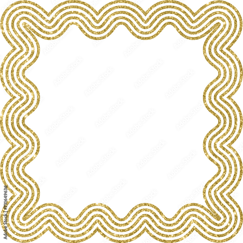 Square geometric frame with golden glitter wavy lines
Square geometric frame with golden glitter wavy lines