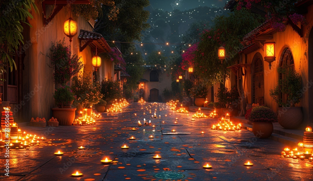 Glowing Pathway in the Night: A Magical Display for the Full Moon Generative AI Glowing Pathway in the Night: A Magical Display for the Full Moon Generative AI