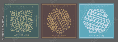 Scribbles. The template of the new trend covers, banners, posters, brochures, magazines. Creative idea of the catalog, interior design and decor
