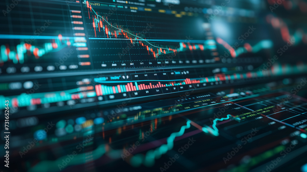 Detailed View of Stock Market Analysis on Monitor Detailed View of Stock Market Analysis on Monitor