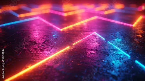 Neon Nightlife: A Vibrant Display of Colorful Lights Generative AI