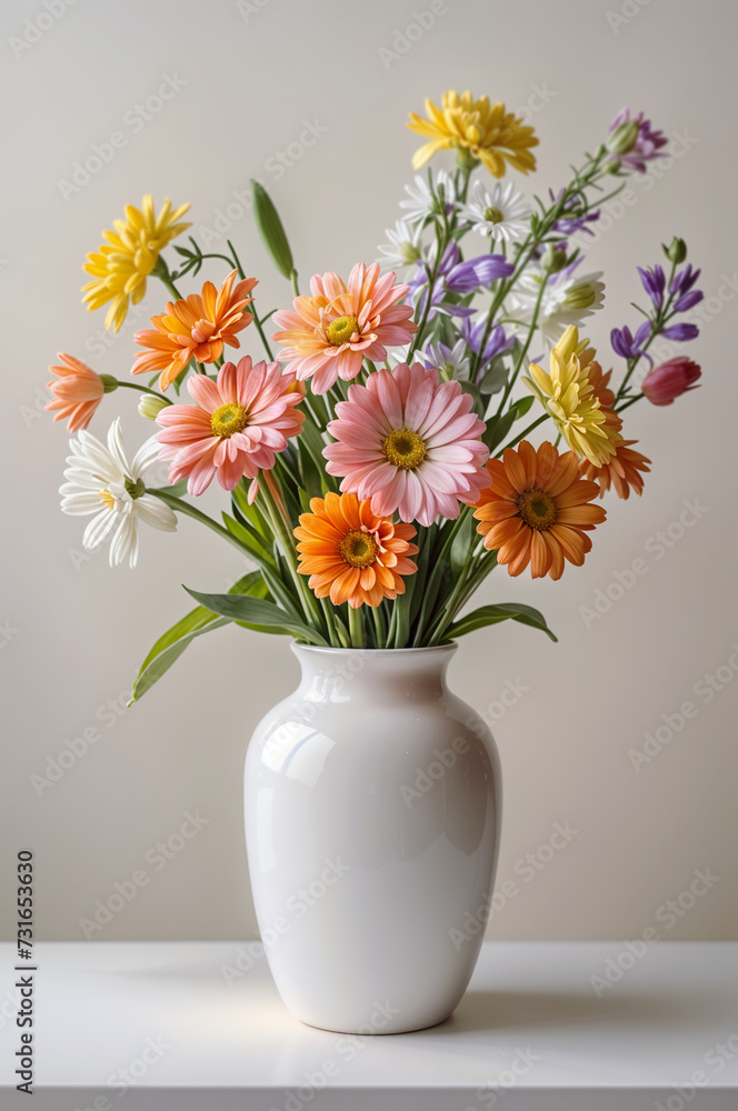 Vibrant flower bouquet against bright backdrop, ideal for Mother's Day and Women's Day, Symbolic gift for celebrating mothers and women, springtime beauty. Website header, copy space Generative AI