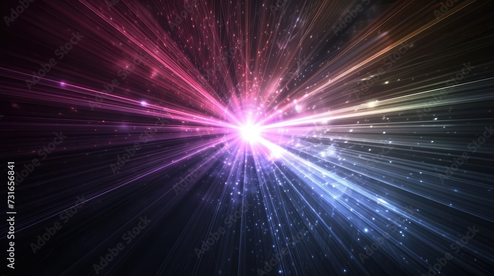 abstract dark background of light with stripes of colourful rays moving from the center abstract dark background of light with stripes of colourful rays moving from the center