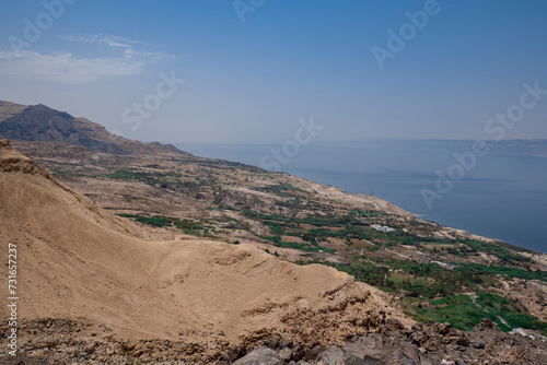 A View of the Dead Sea From the Top of a Hill