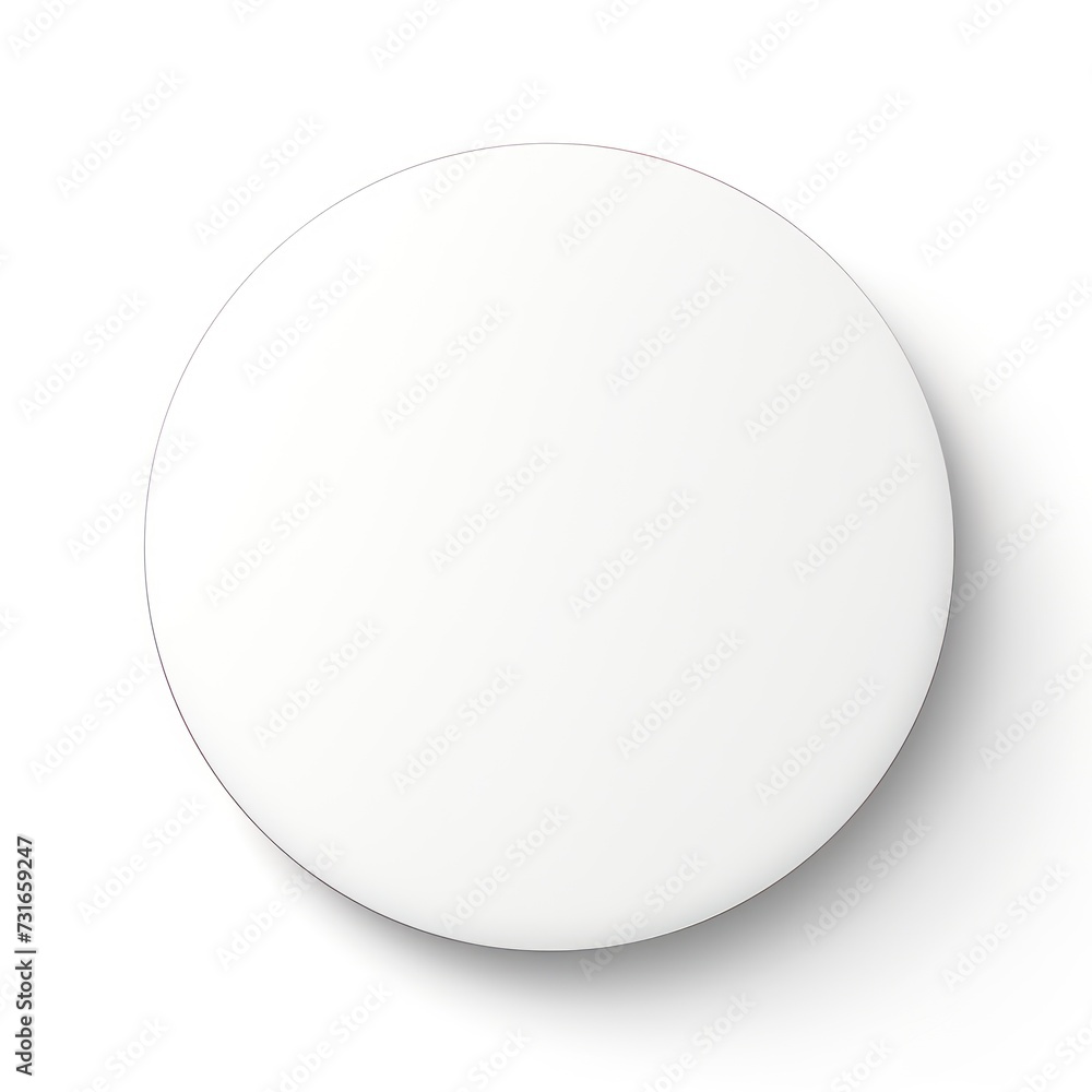 White round circle isolated on white background