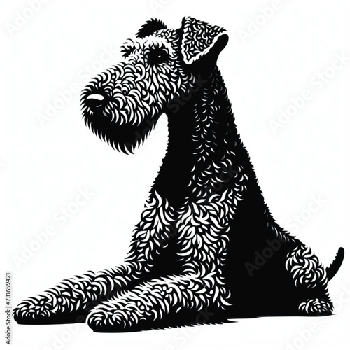 Airedale Terrier silhouette black