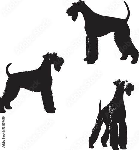 Airedale Terrier silhouette black