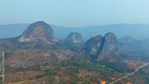 Aerial of the Conda mountains, Angola, Africa photo