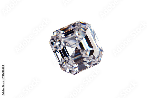 Asscher Cut Diamond on Transparent Background  PNG 