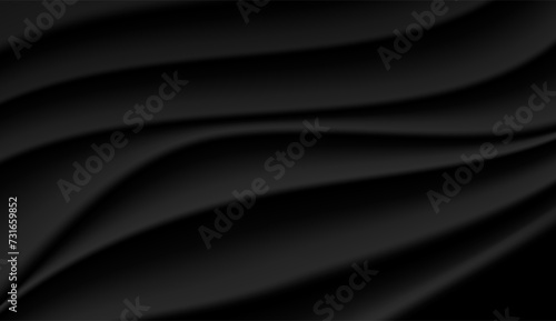 Black abstract background with flowing patterns  dark tones  vector illustration.