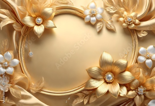 golden frame with flowers