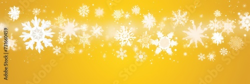 Yellow christmas card with white snowflakes vector illustration 