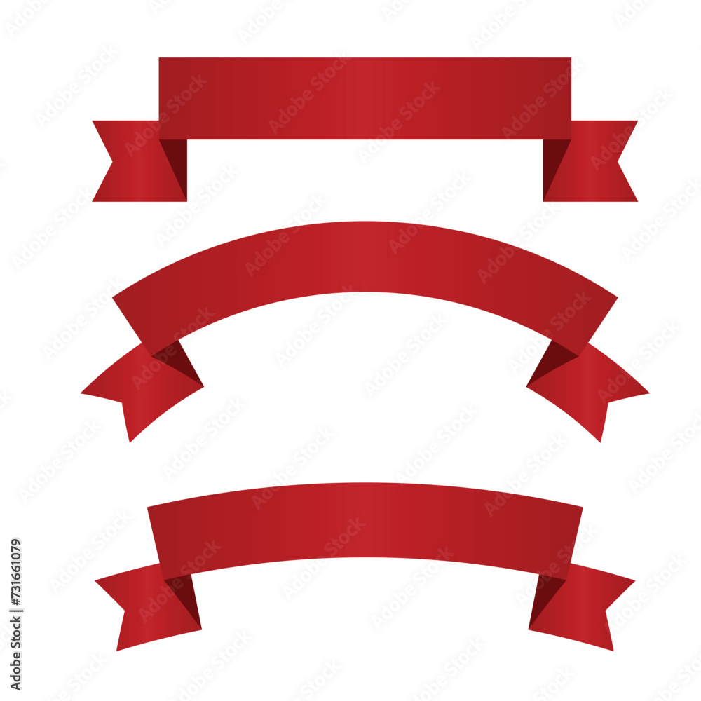 Set of Red bow ribbons, Banners, badges, Labels - Design Elements on white background Set of Red bow ribbons, Banners, badges, Labels - Design Elements on white background