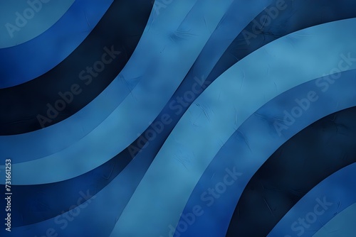 Blue and Black Abstract Background Texture With Angled Curves and Striped Lines or Ribbon Shapes Layered in Abstract Modern Art Style Background Pattern, Textured Background.