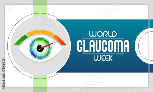 World Glaucoma Week is observed every year during March, it is a group of eye conditions that damage the optic nerve, the health of which is vital for good vision. Vector illustration