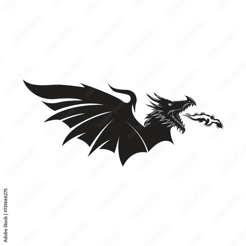 Obraz premium dragon fire logo vector icon illustration design.