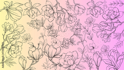 floral gradient pink