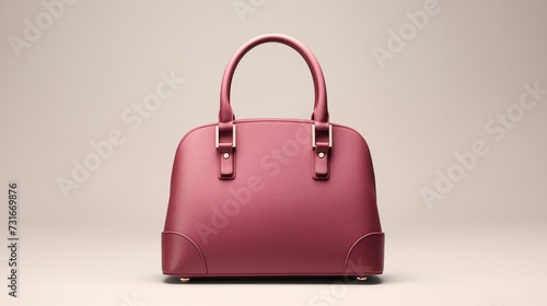 A stylish and elegant image featuring a beautiful light burgundy women's handbag, tastefully isolated on a light-colored background 