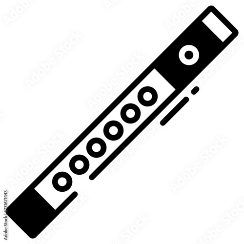 Flute  glyph and line vector illustration