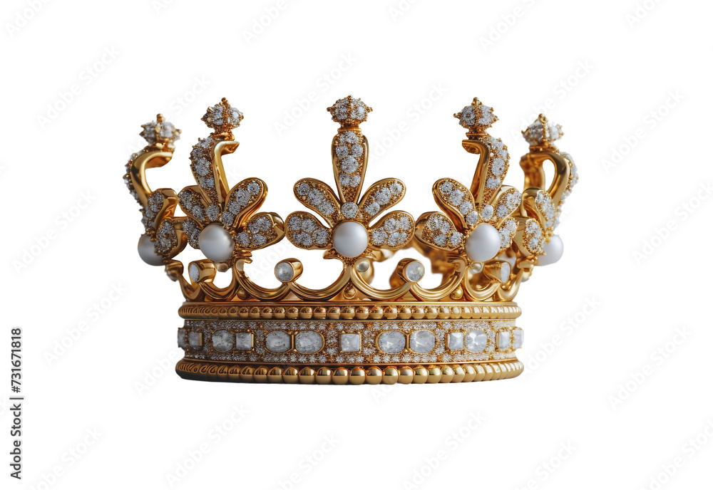 new design golden crown on transparent background