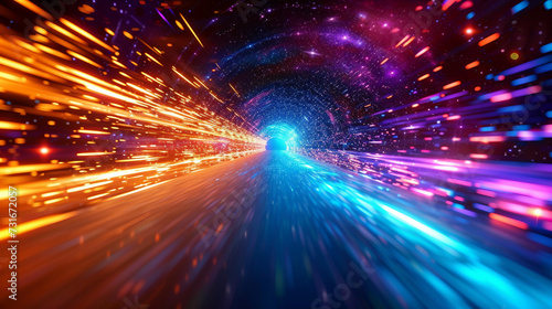 Light speed hyperspace space background