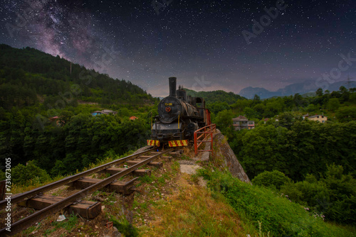 Railway bridge destroyed during Second World War in Jablanica, Bosnia and Herzegovina photo