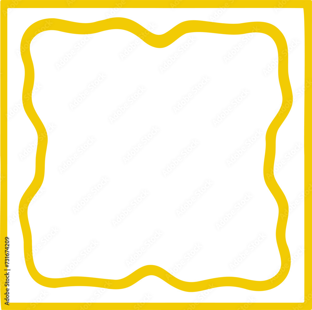 Square frame illustration. Abstract decorative frame hand drawing design element Square frame illustration. Abstract decorative frame hand drawing design element
