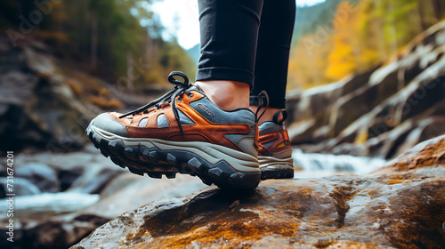 Close Up Hiking shoes, ideas for outdoor adventure activities and weekend getaways.