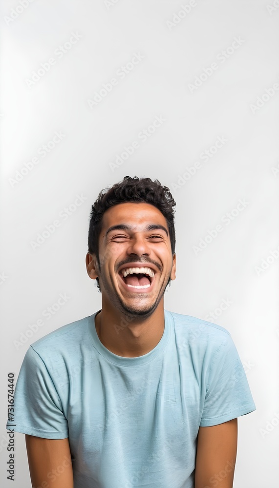 Young Brazilian man isolated on white background laughing Young Brazilian man isolated on white background laughing