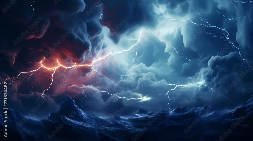 Lightning on the sky, gloomy ominous thunder and lightning background Lightning on the sky, gloomy ominous thunder and lightning background