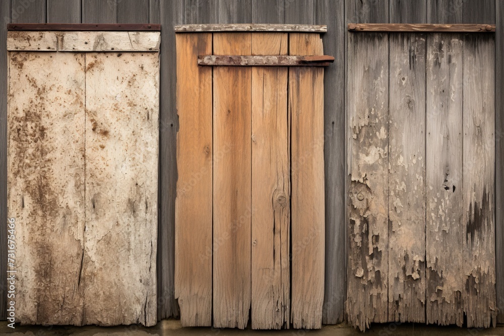 rustic wooden wall and door for background or texture. Vintage style.