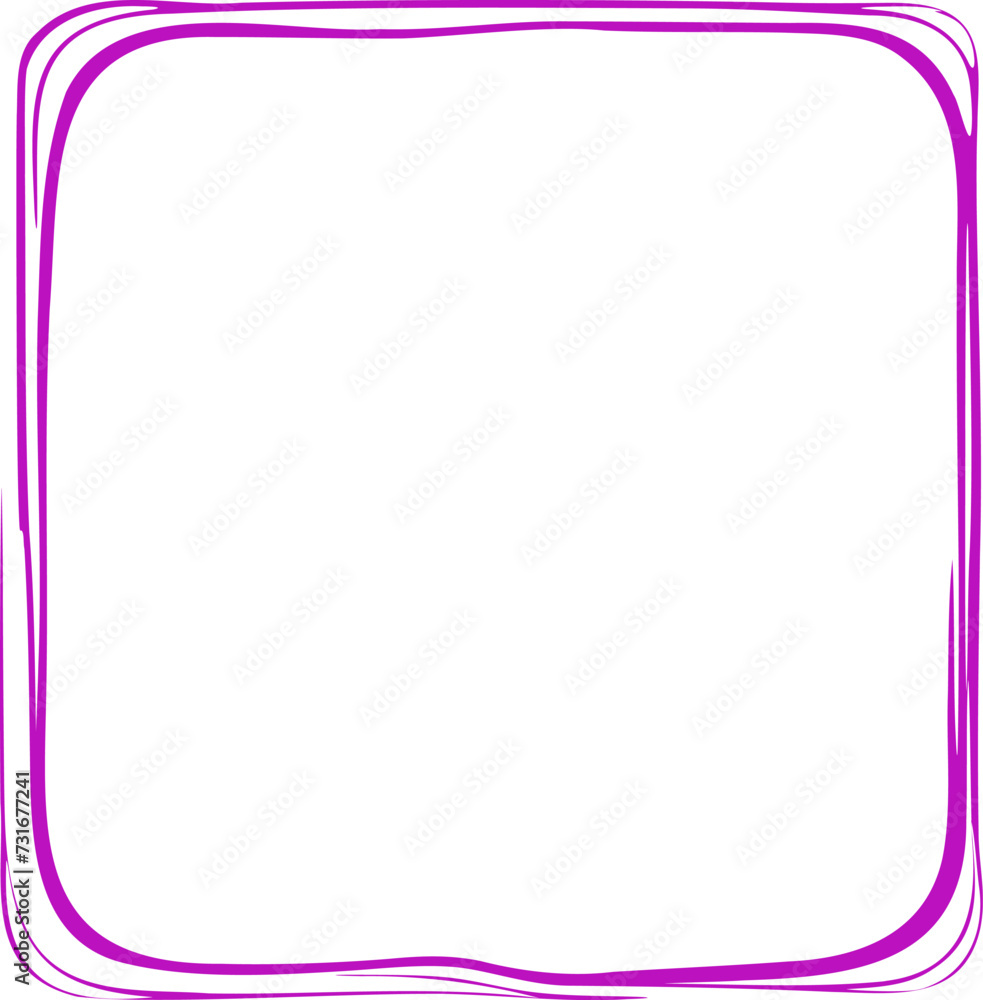 Obraz premium Square frame illustration. Abstract decorative frame hand drawing design element