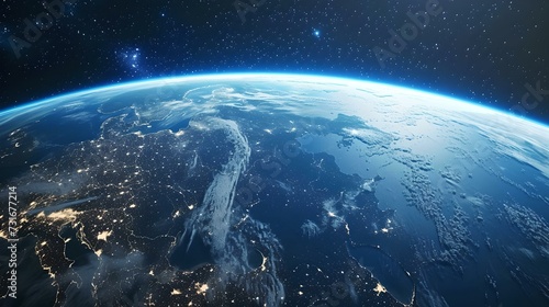 Stunning ai-generated view of earth from space  showcasing its natural beauty  perfect for education and backgrounds. AI