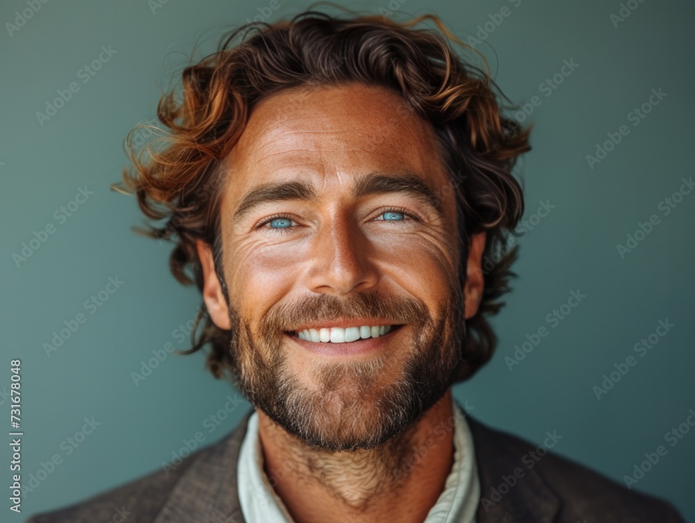Portrait of handsome smiling businessman with suit in professional studio background Portrait of handsome smiling businessman with suit in professional studio background