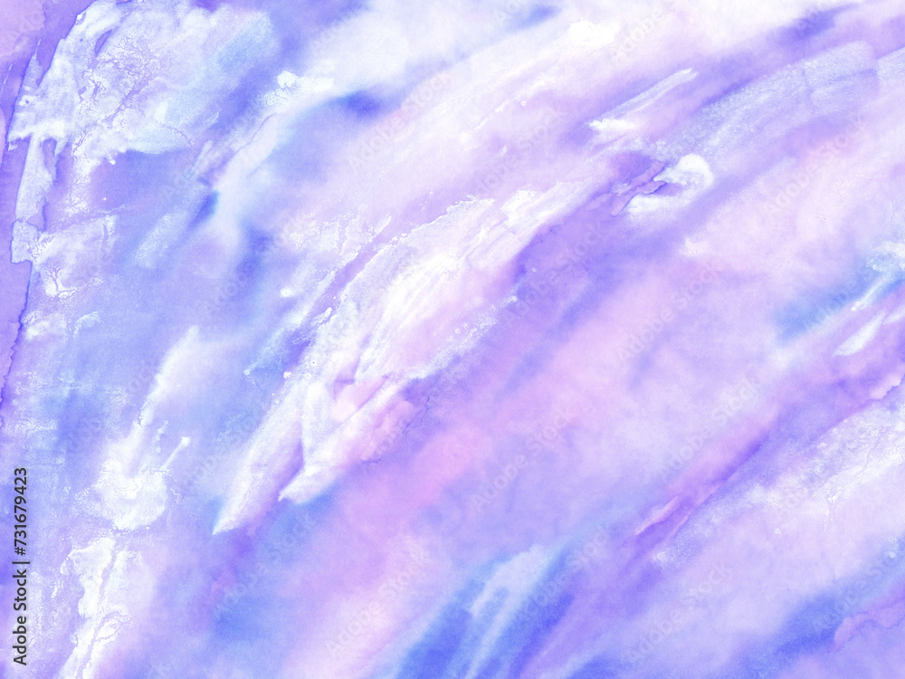 Purple watercolor background with white stains, abstract texture