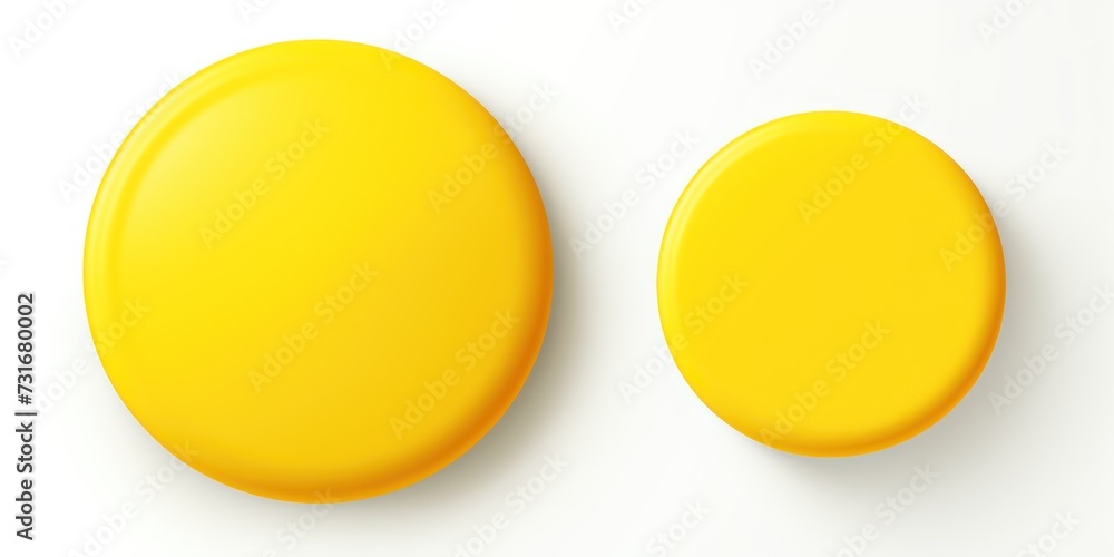 Yellow round circle isolated on white background 