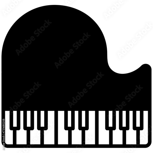 Piano glyph and line vector illustration