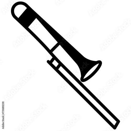 Trombon glyph and line vector illustration