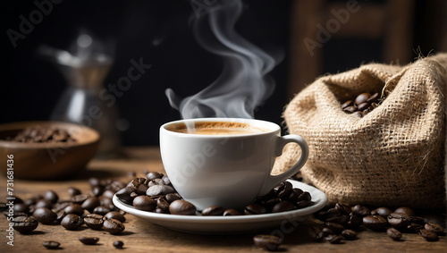 Esencja Aromatu: Filiżanka Świeżo Parzonej Kawy