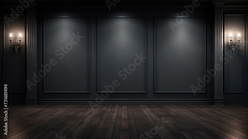 Empty dark room with spotlights © Ara Hovhannisyan