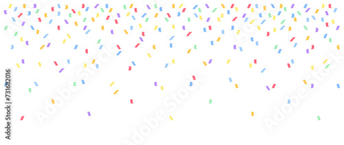 Background with colorful confetti. Vector illustration for cover, banner, poster, card, web and packaging.