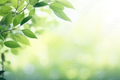 Text space with beautiful green leaves on blurred background