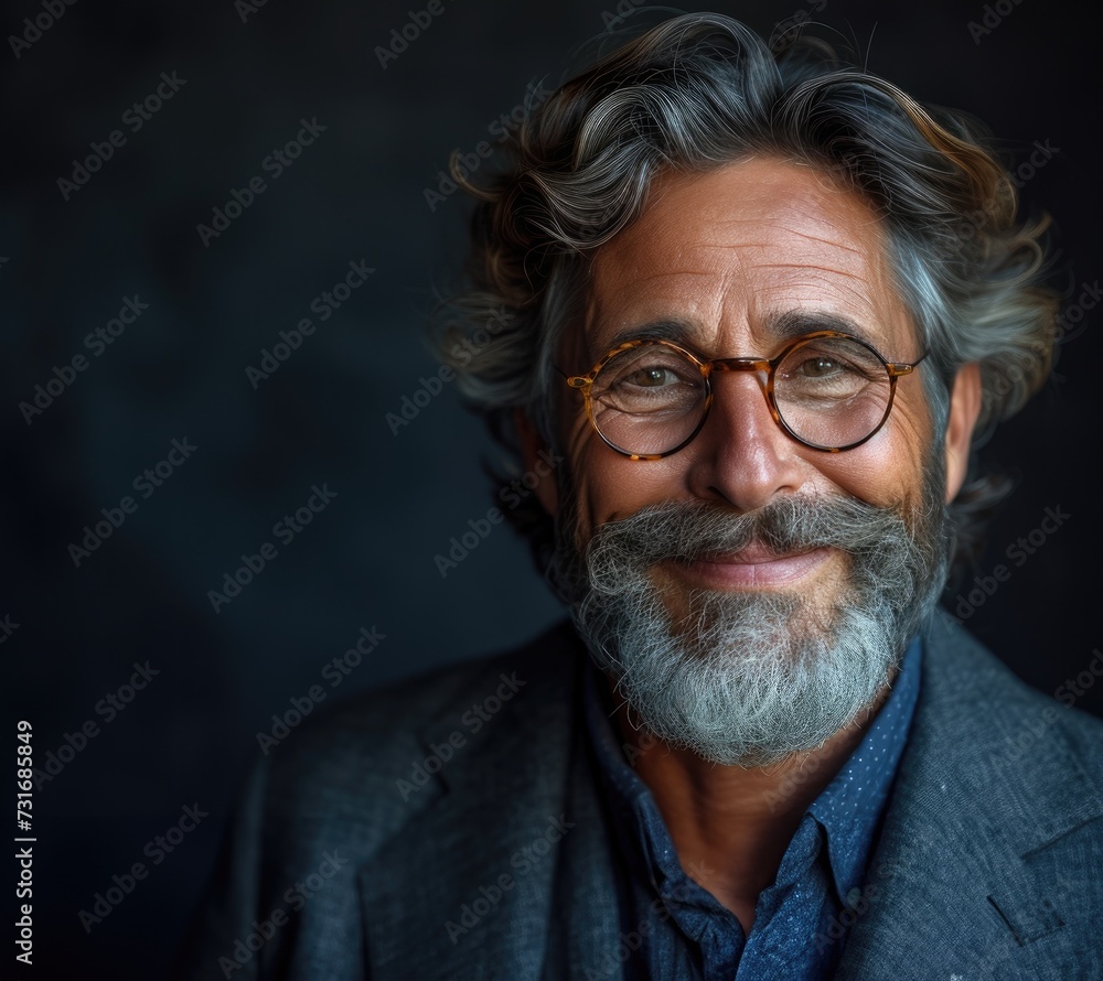 Portrait of handsome smiling businessman with suit in professional studio background Portrait of handsome smiling businessman with suit in professional studio background