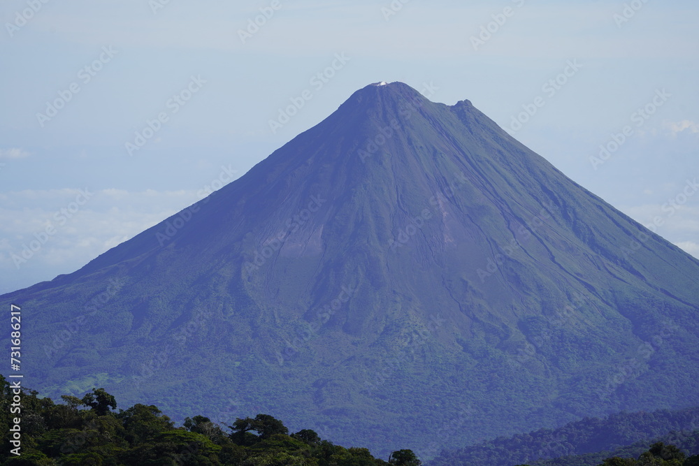 Arenal Volcano is an active andesitic stratovolcano in north-western Costa Rica around 90 km northwest of San José, in the province of Alajuela, canton of San Carlos, and district of La Fortuna.