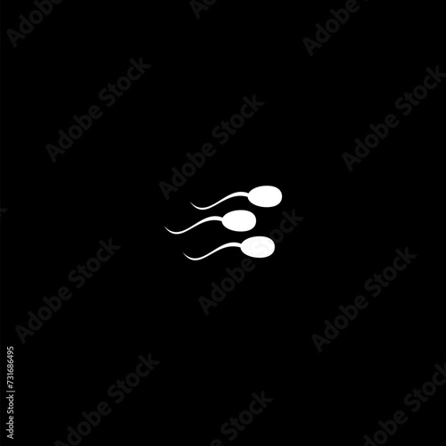 Sperm icon simple sign isolated on black background